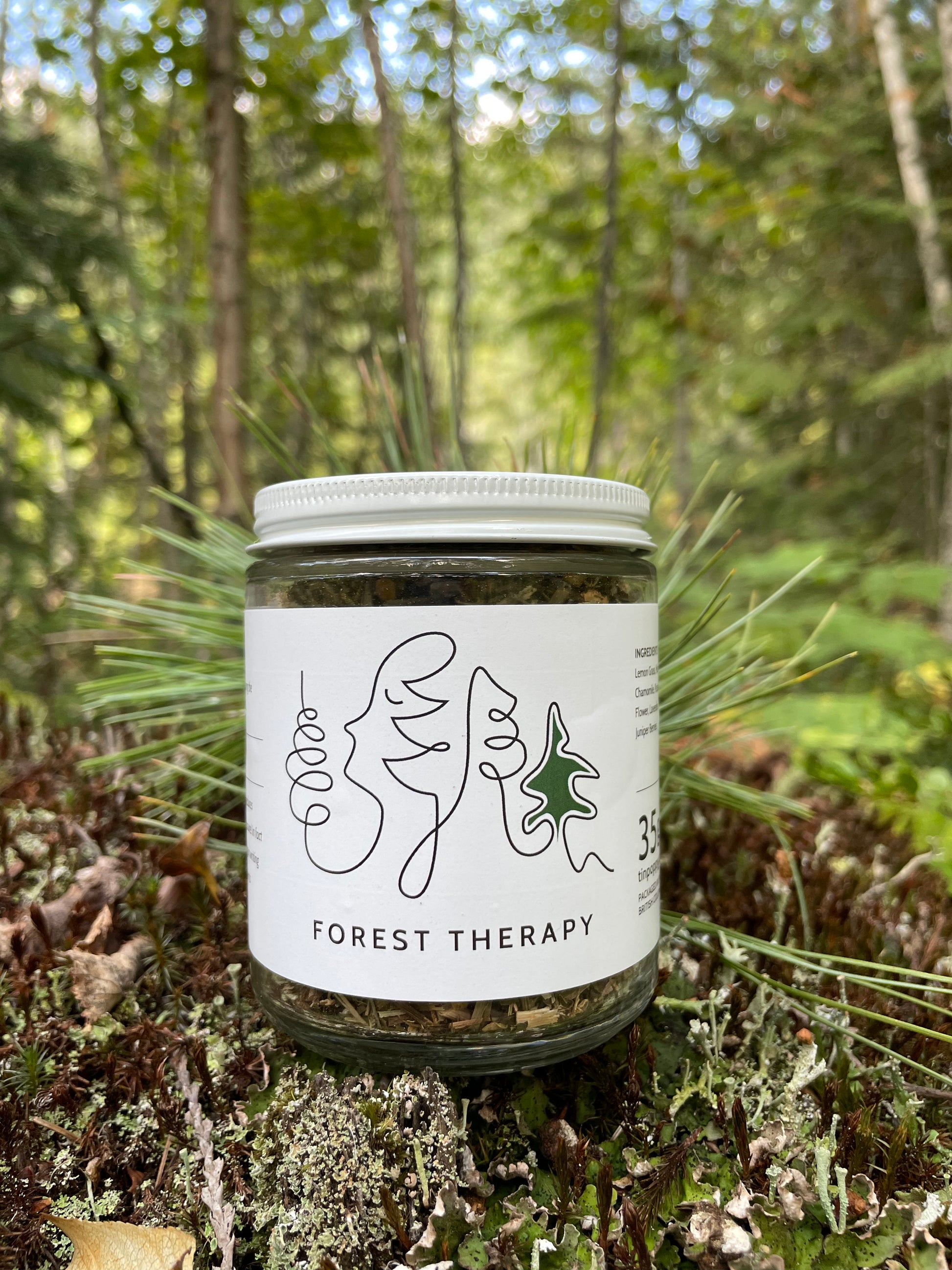 A jar Forest Therapy Tea from Tin Poppy Retreat