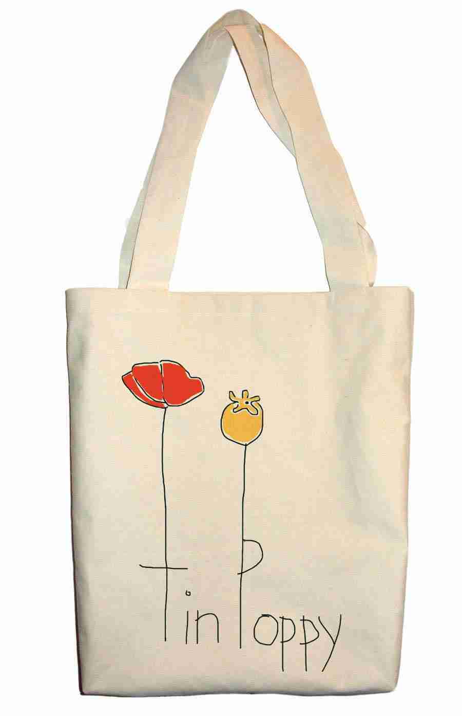Tin Poppy Tote Bag